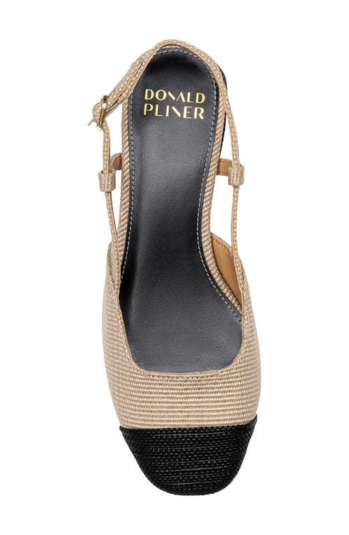 Shop Donald Pliner Woven Slingback Pump In Sand/black