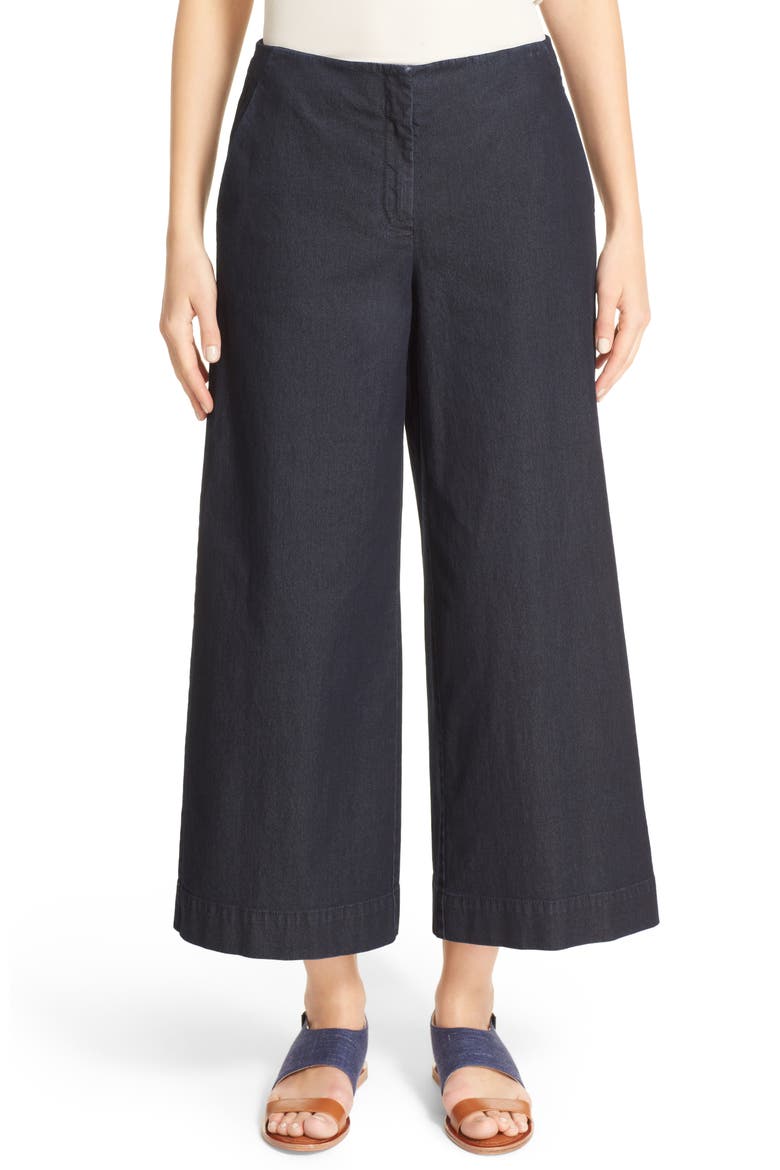Morton Denim Culottes, Main, color, INDIGO