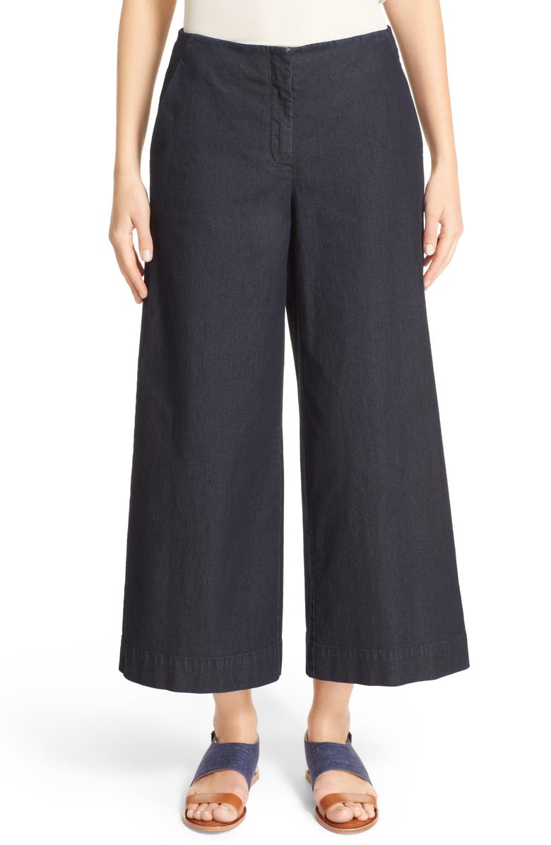 Lafayette 148 New York Morton Denim Culottes, Main, color, 