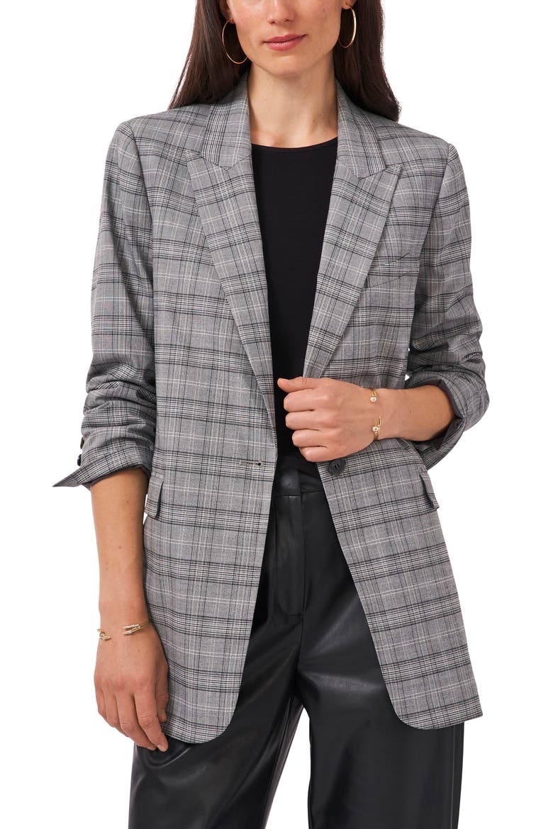 Glen Plaid Blazer, Main, color, DARK PEWTER