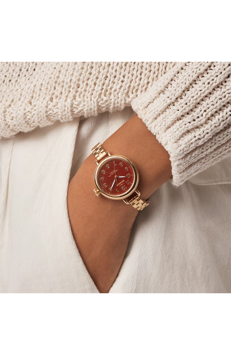 Shinola The Birdy Bracelet Watch, 34mm, Alternate, color, 