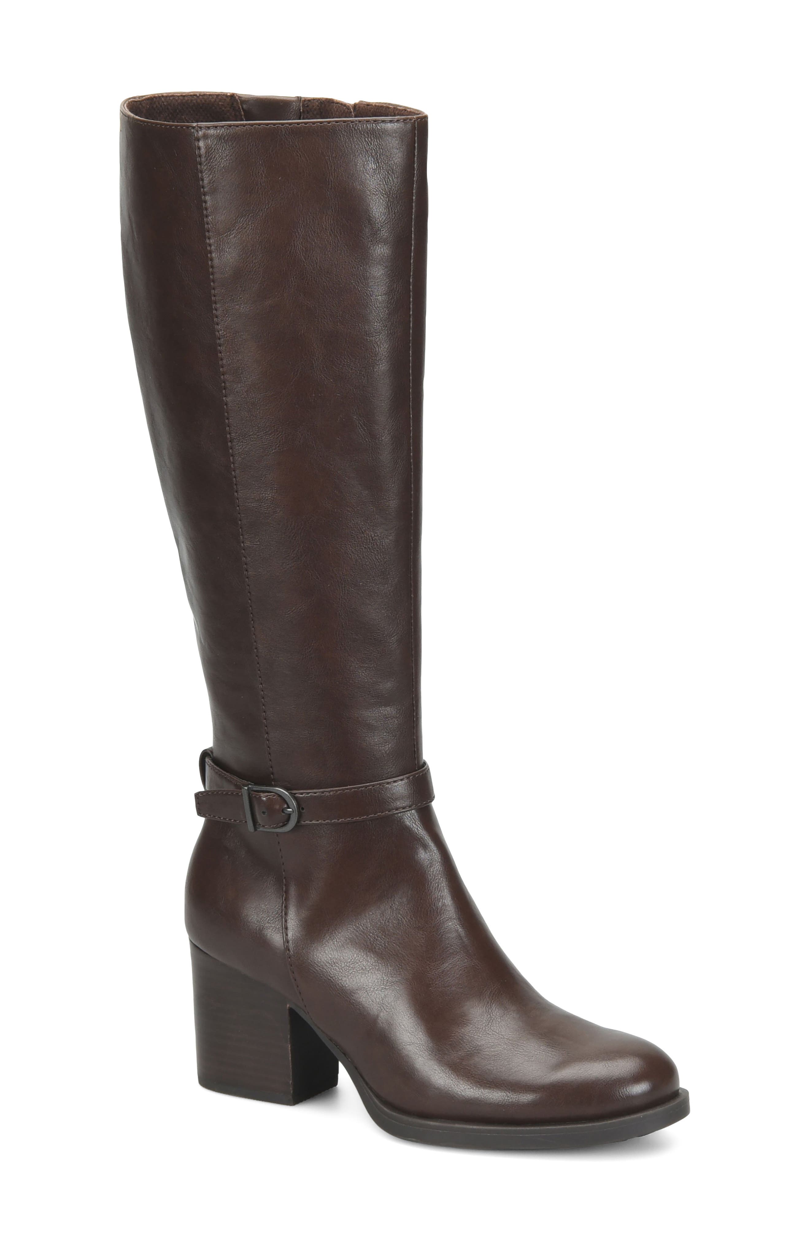 Brandie Faux Leather Knee High Boot, Main, color, DARK BROWN