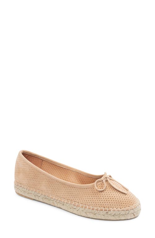 Patricia Green Sydney Ballet Flat In Natural Perforated Suede