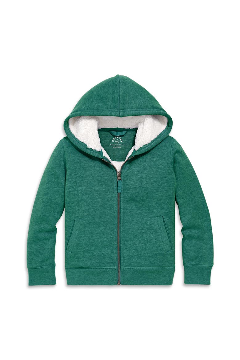 Teddy Fleece-Lined Zip Hoodie, Alternate, color, Heather Spruce