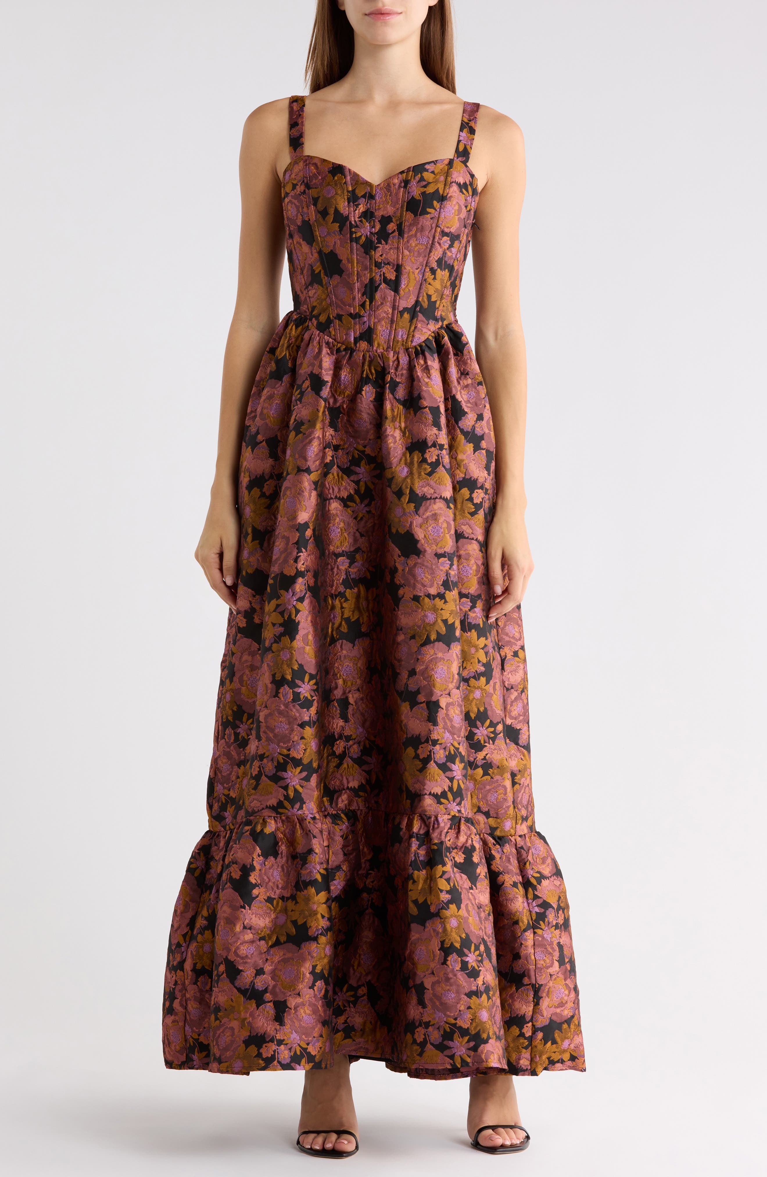 Grace Corset Brocade Maxi Dress