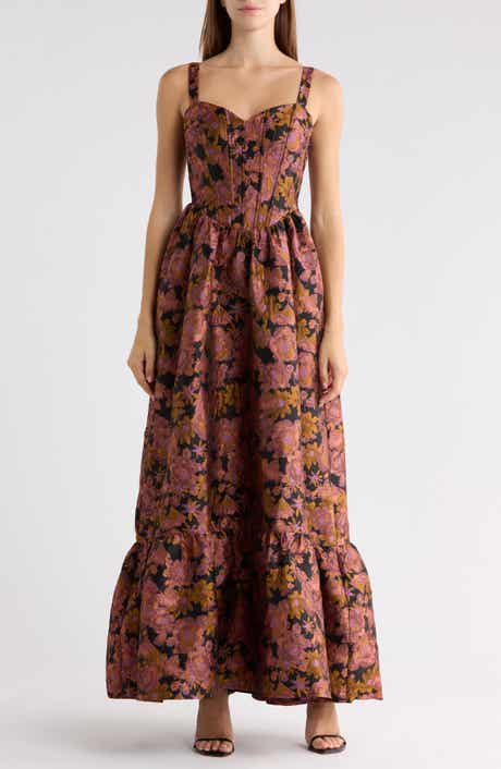 Grace Corset Brocade Maxi Dress