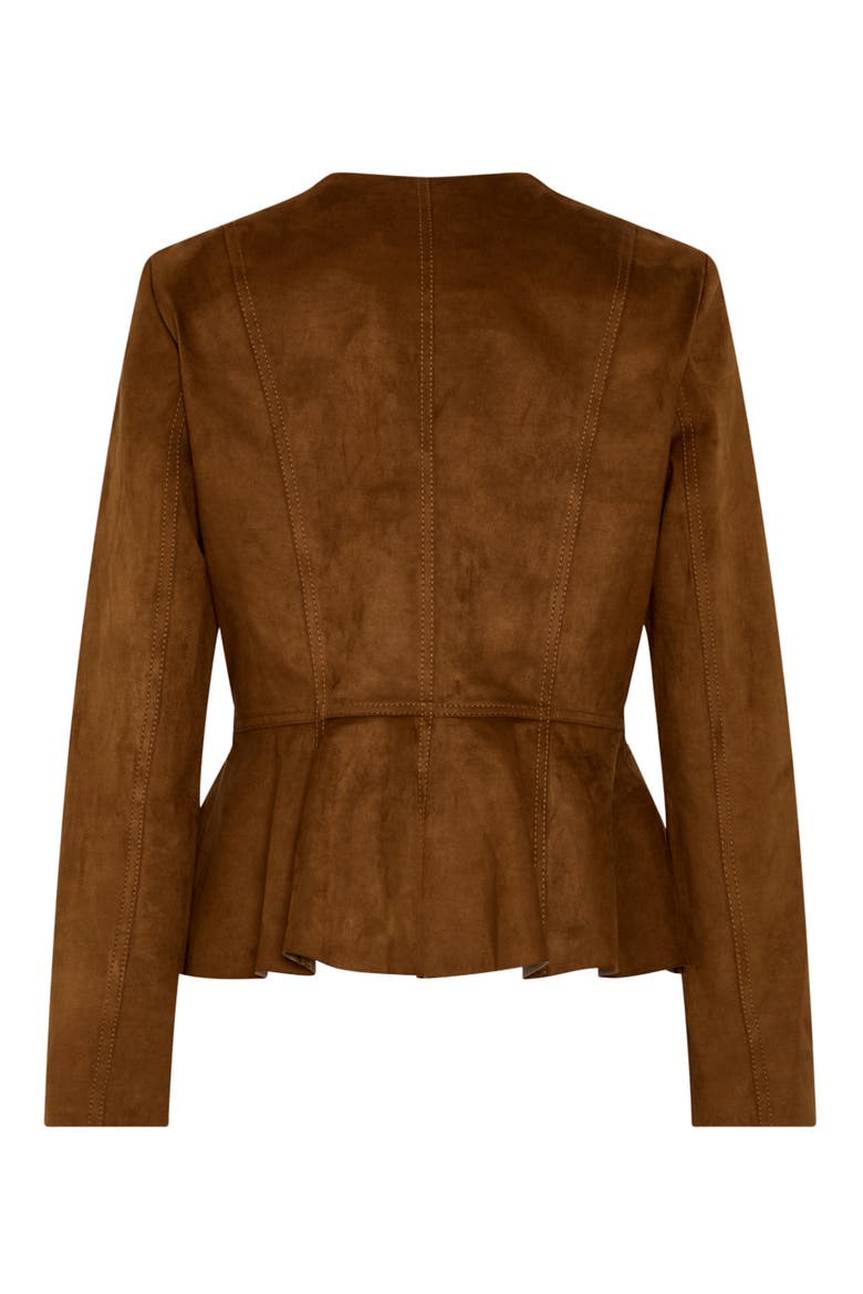 Reina Faux Suede Jacket, Alternate, color, CAMEL