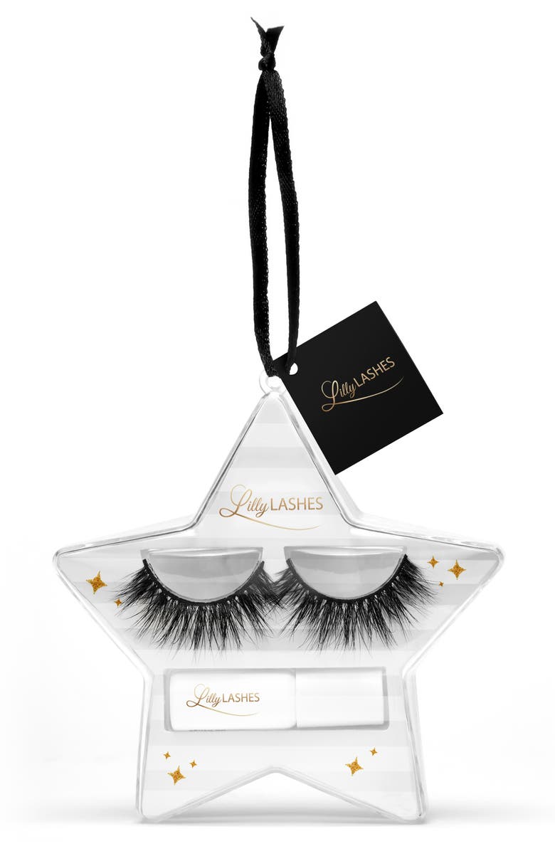 Lilly Lashes Miami 3D Mink False Lashes & Mini Lash Adhesive Set, Main, color,