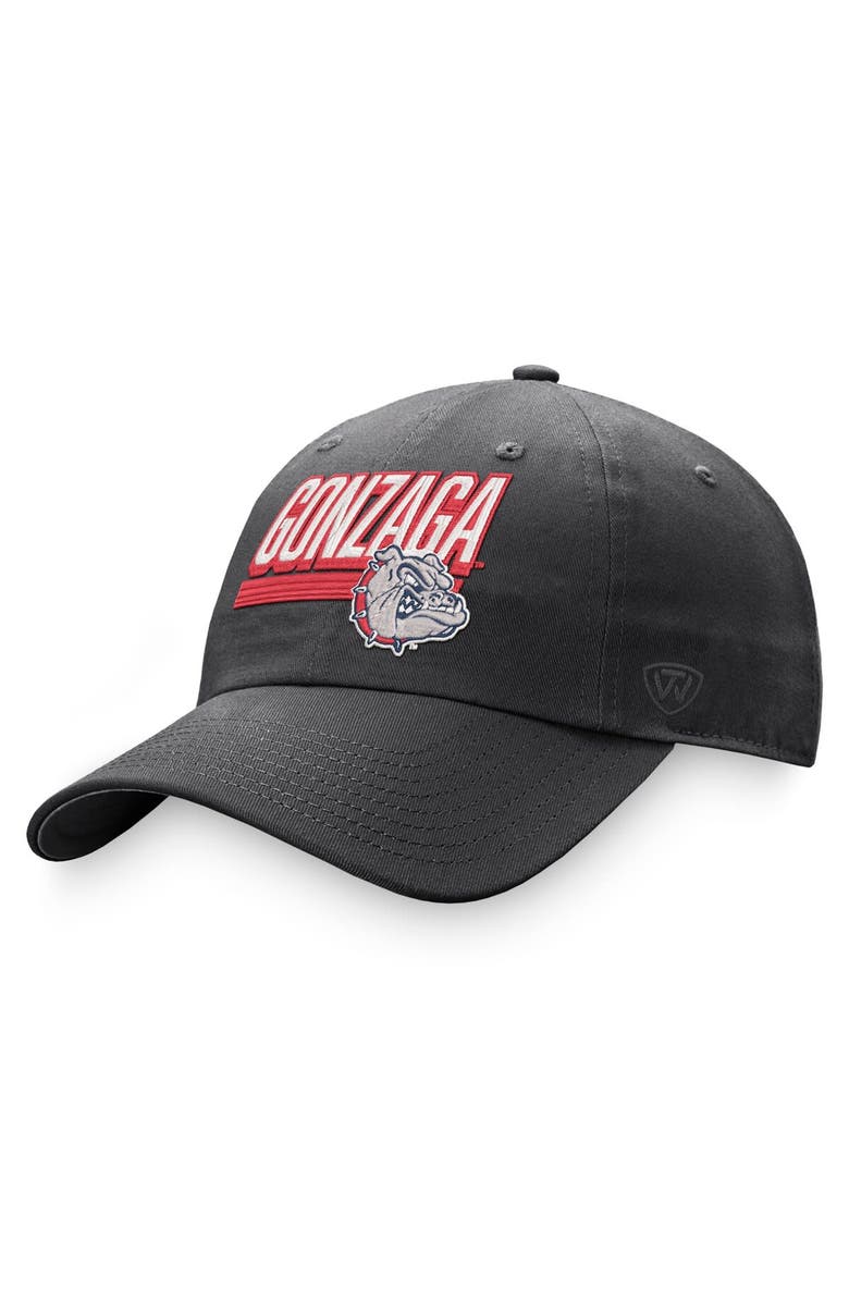 TOP OF THE WORLD Men's Top of the World Charcoal Gonzaga Bulldogs Slice Adjustable Hat, Main, color, 