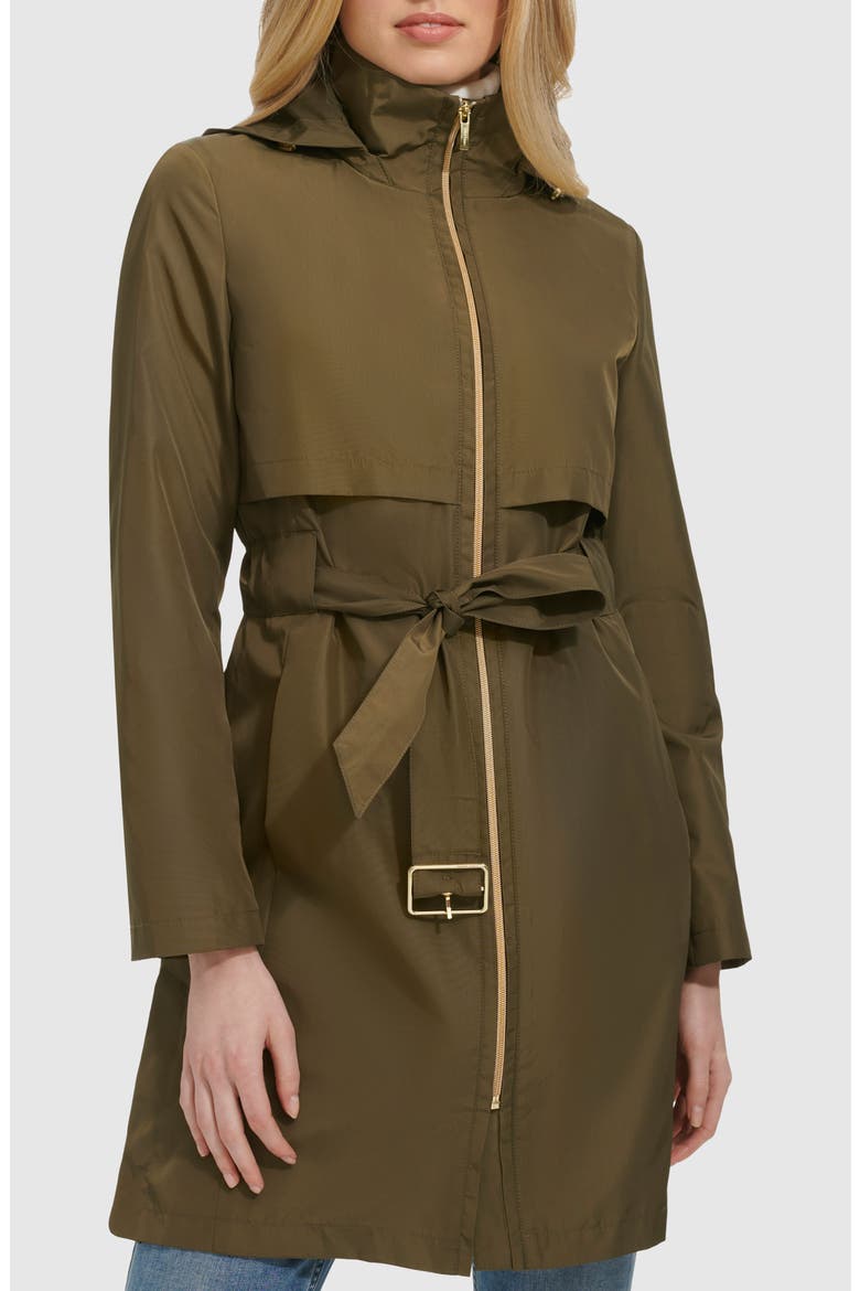 Belted Travel Packable Hooded Rain Jacket (Women) | Nordstrom