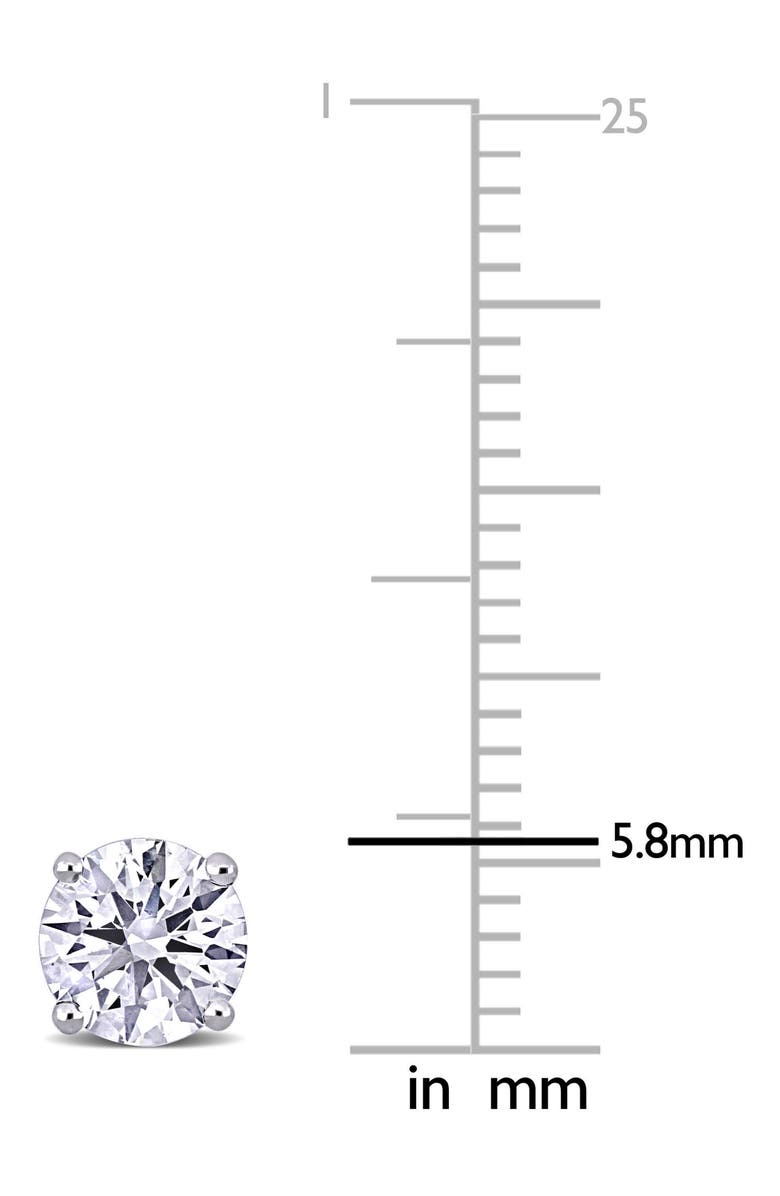 Created Forever 14K White Gold Round Lab Grown Diamond Stud Earrings, Alternate, color, Silver