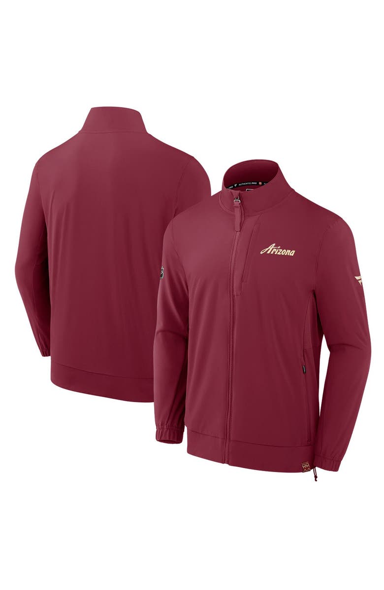 FANATICS Men's Fanatics Garnet Arizona Coyotes Woven Rink Full-Zip Jacket, Main, color, 