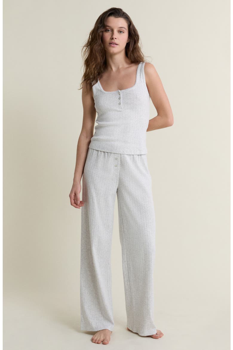 Katell Pointelle Cotton Pajama Tank, Alternate, color, GREY