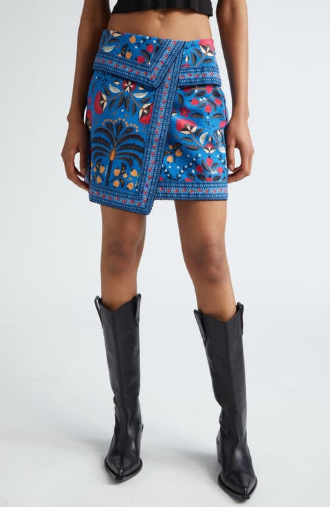 Palms Paradise Wrap Front Miniskirt