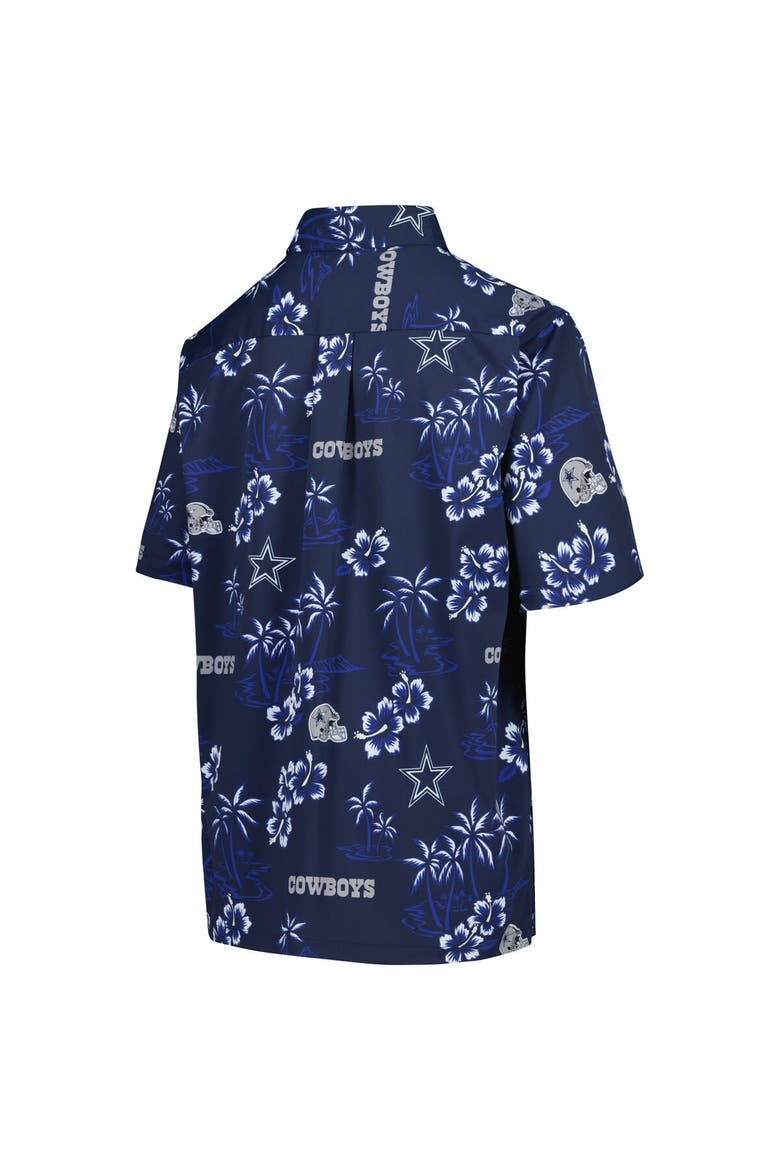 Youth Reyn Spooner Navy Dallas Cowboys Button-Down Short Sleeve Shirt, Alternate, color, Navy
