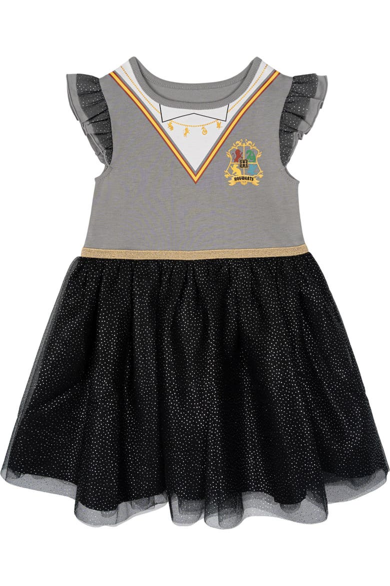 Hermione Tutu Dress and Cape Set, Alternate, color, Charcoal and Black