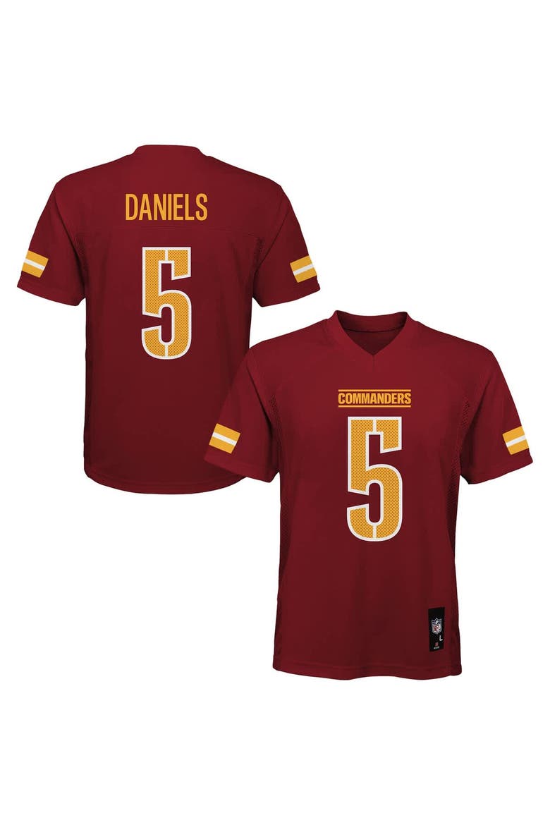 Preschool Outerstuff Jayden Daniels Burgundy Washington Commanders Replica Player Jersey, Main, color, Burgundy