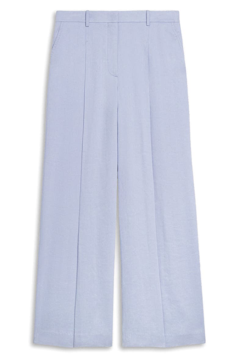 Pleated Linen Blend Wide Leg Pants, Alternate, color, CORNFLOWER