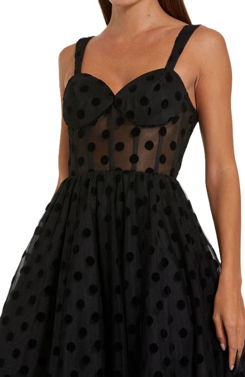 パーティードレス Mac Duggal Polka Dot Tulle Sweetheart Bustier Midi Dress Mac Duggal Polka Dot Tulle Sweetheart Bustier A-line Midi