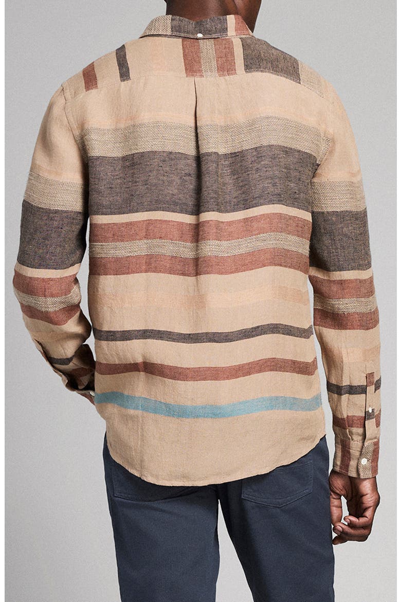 Tuscumbia Archive Stripe Button-Down Shirt, Alternate, color, TAN MULTI