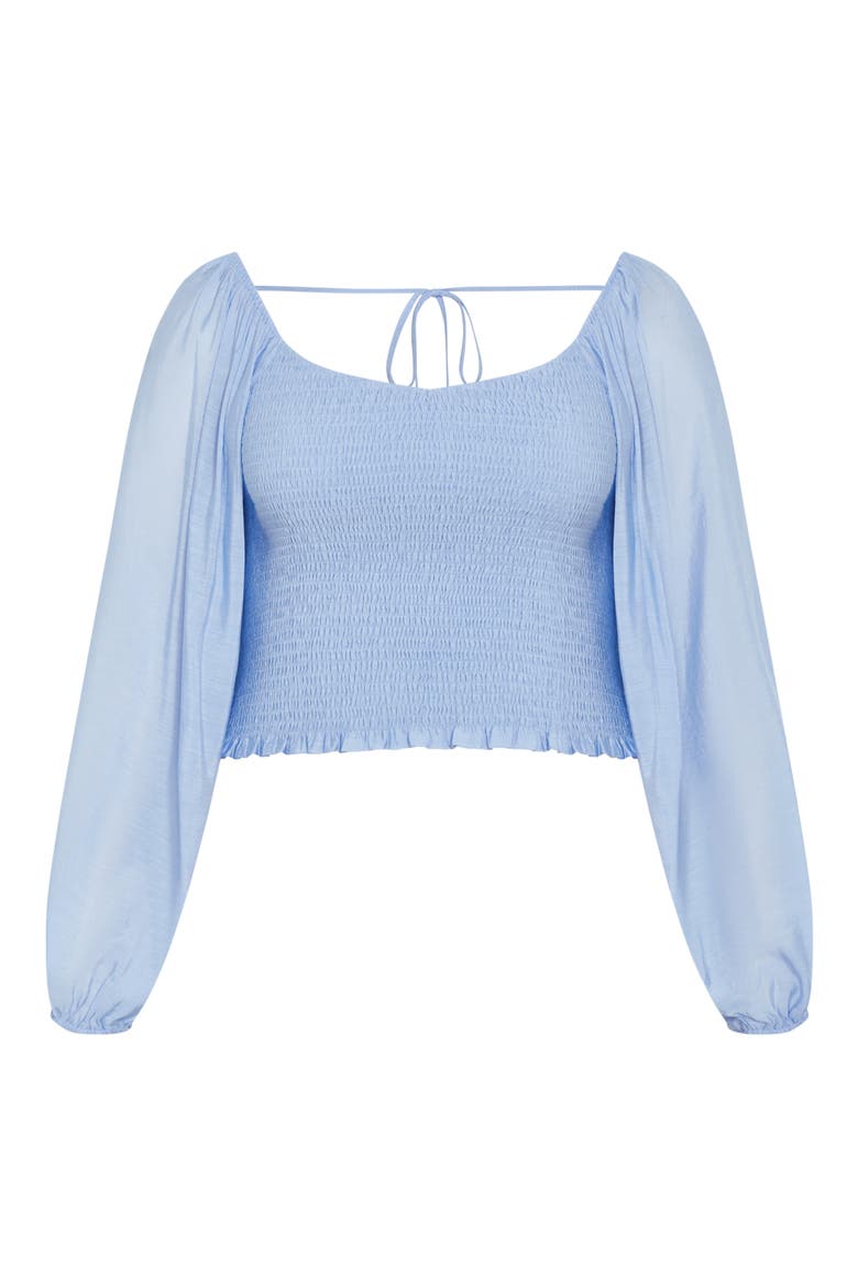 Rowy Smocked Balloon Sleeve Top, Alternate, color, SKY BLUE