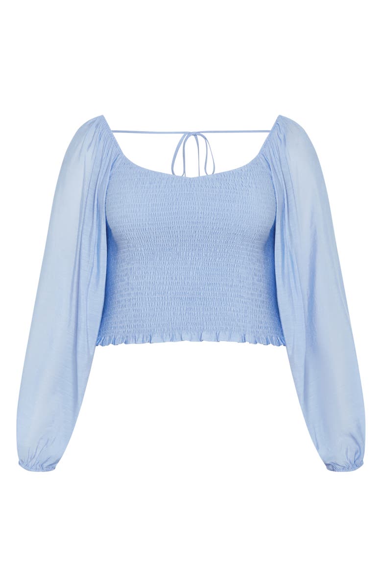 City Chic Rowy Smocked Balloon Sleeve Top, Alternate, color,