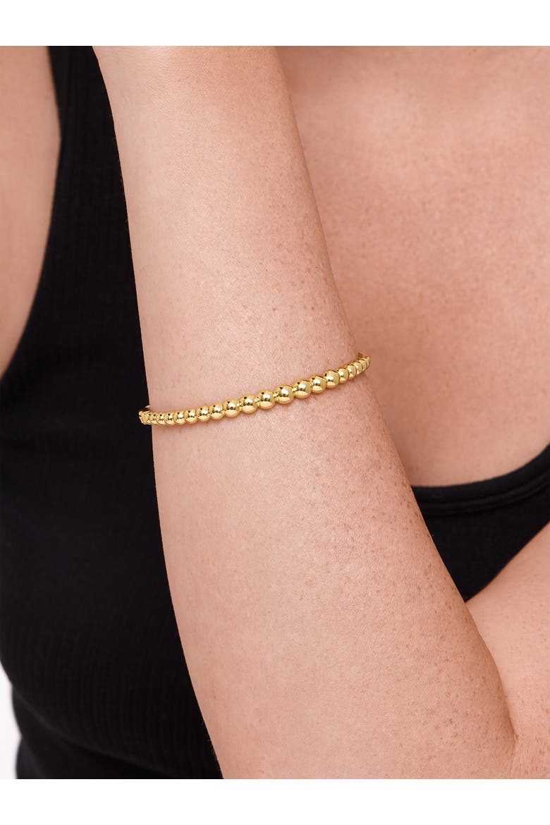 Beaded Ball Bangle Bracelet in Gold Plated Sterling Silver, Alternate, color, Yellow Gold