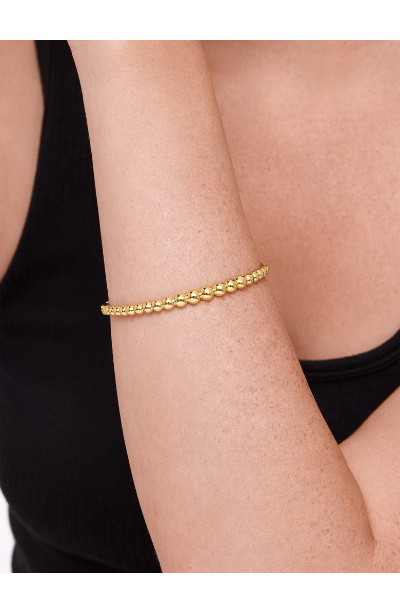 DEVATA Beaded Ball Bangle Bracelet in Gold Plated Sterling Silver, Alternate, color, Yellow Gold