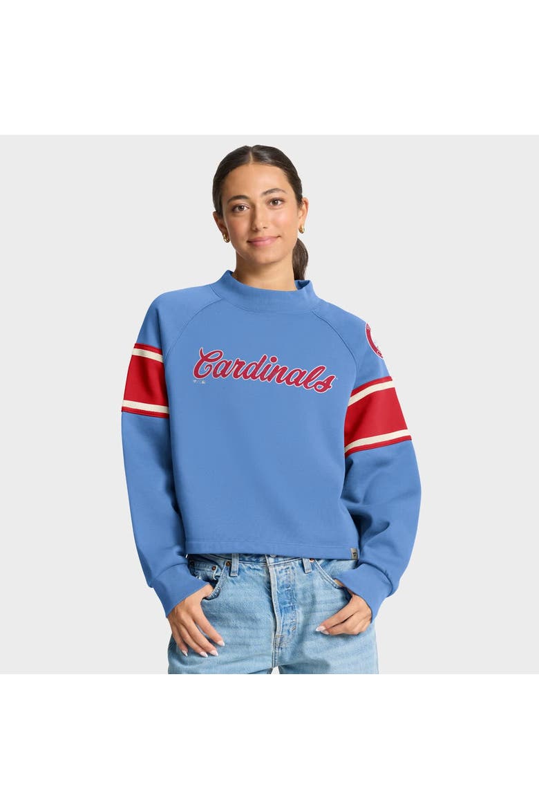 Women's Fanatics Light Blue St. Louis Cardinals Oversized Toss Sweep Raglan Pullover Sweatshirt, Main, color, Light Blue