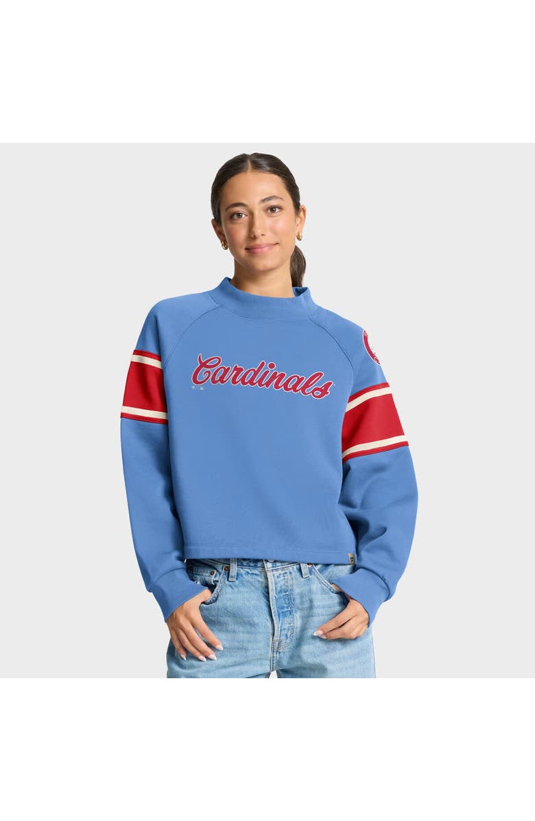 FANATICS Women's Fanatics Light Blue St. Louis Cardinals Oversized Toss Sweep Raglan Pullover Sweatshirt, Main, color, Light Blue