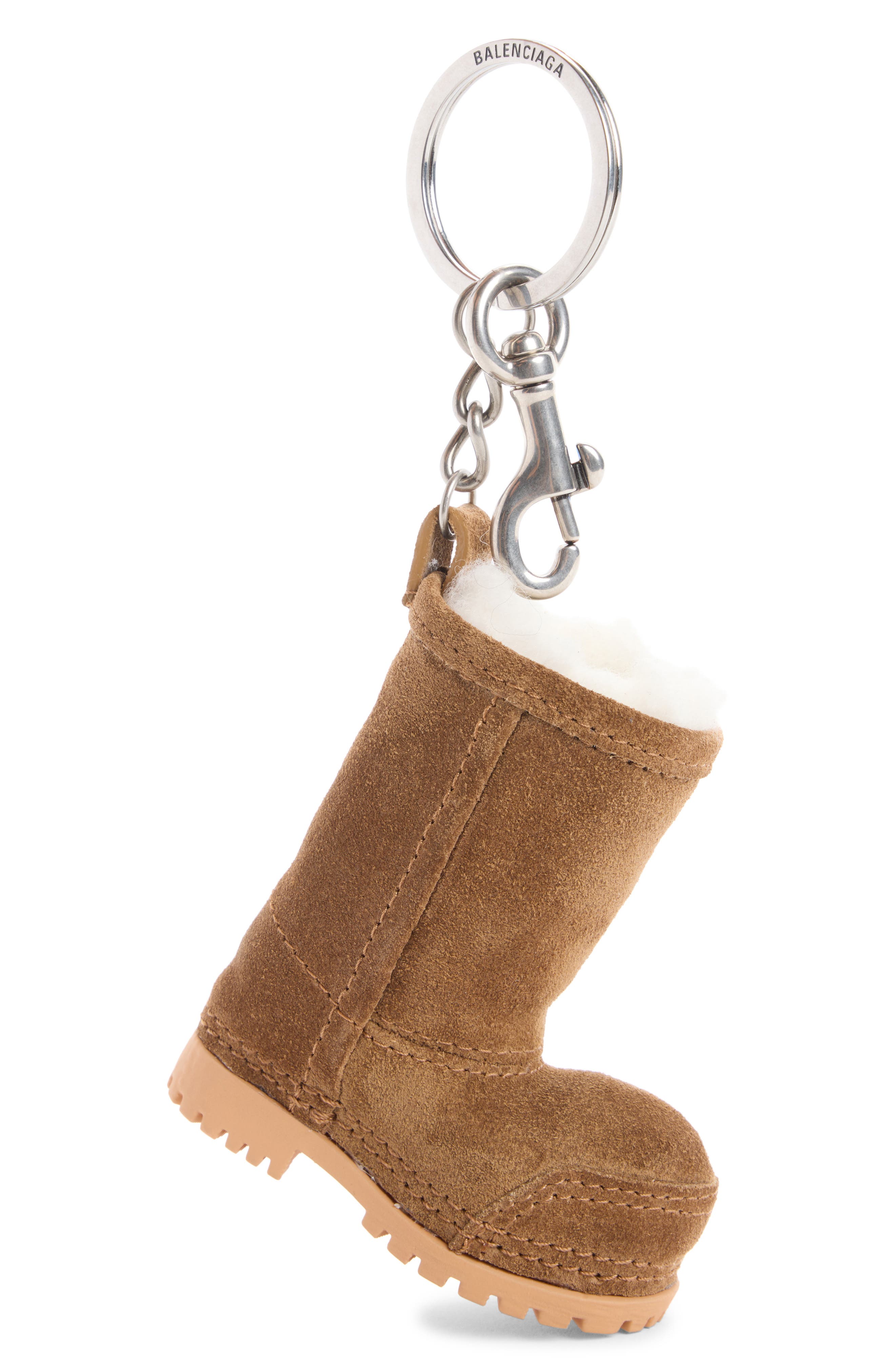 Balenciaga Alaska Boot Bag Charm, Main, color, 2533 Noce