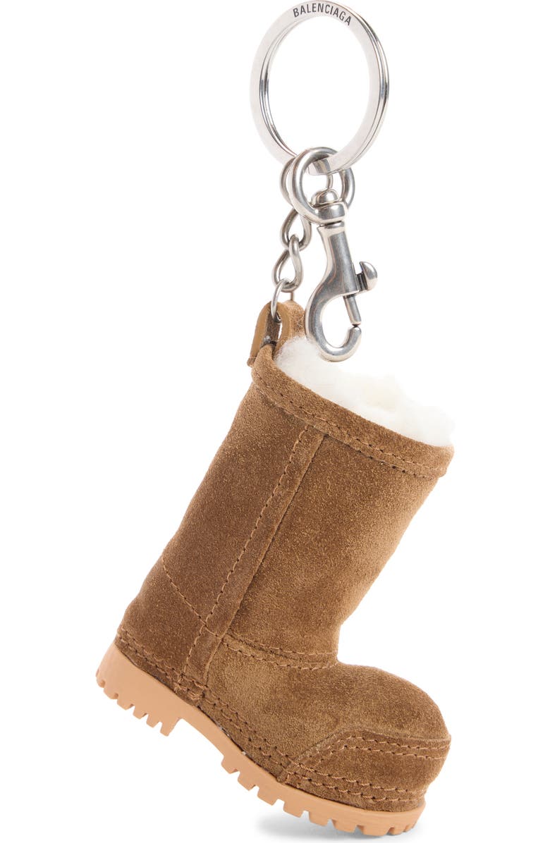 Balenciaga Alaska Boot Bag Charm, Main, color, 2533 Noce