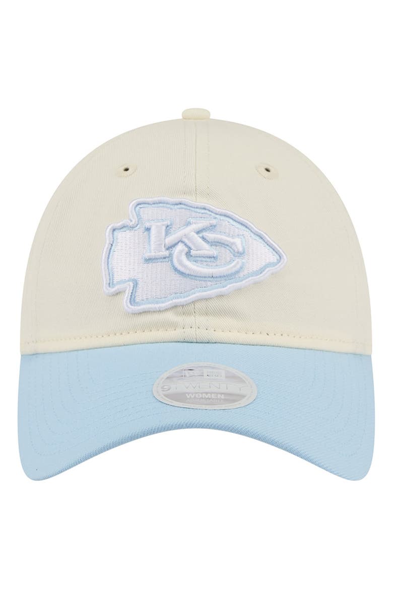 Women's New Era Cream/Coastal Blue Kansas City Chiefs 9TWENTY Adjustable Hat, Alternate, color, Cream