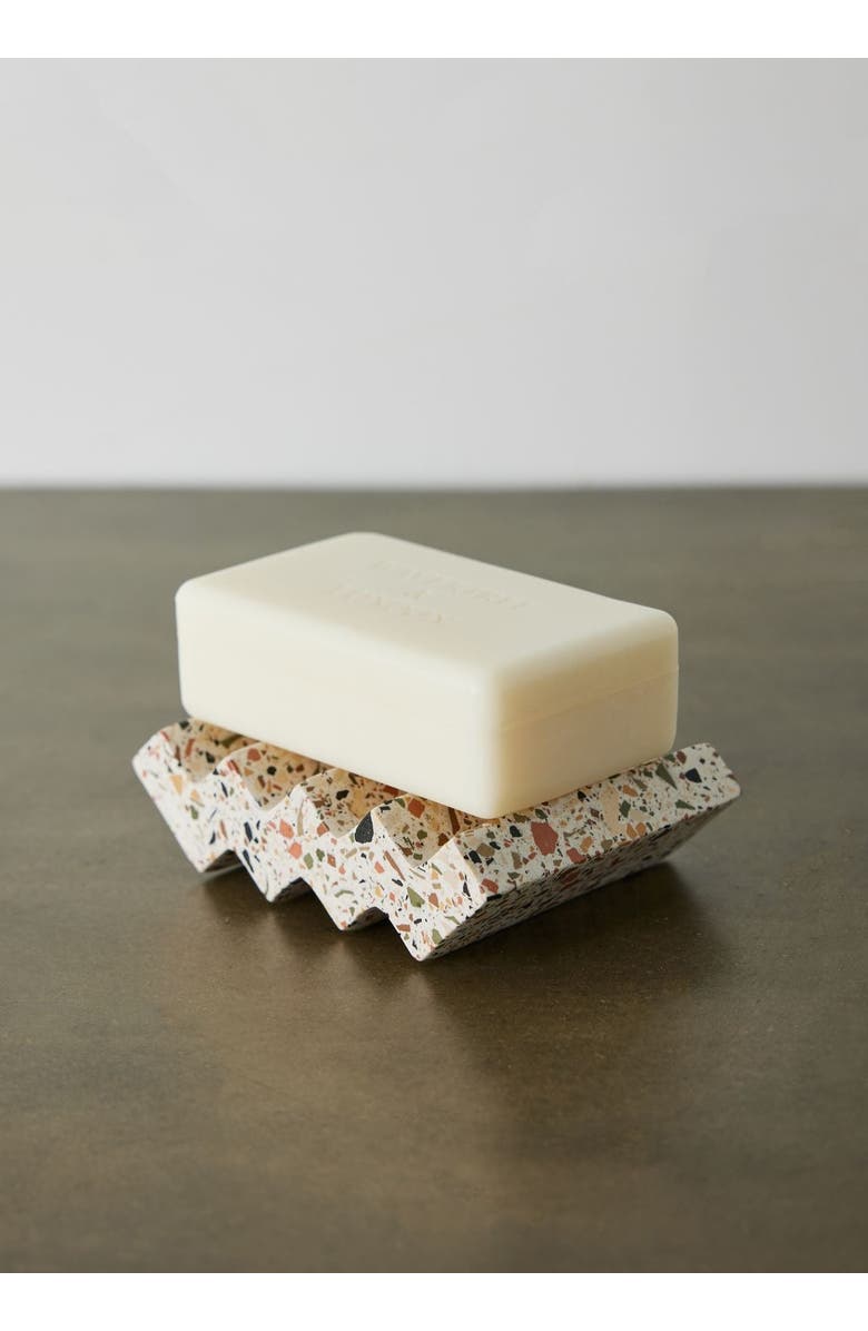kanju Interiors Zig-Zag Neutral Terrazzo Soap Dish, Main, color, Natural