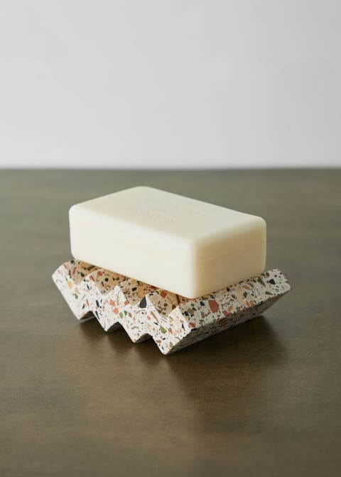 Zig-Zag Neutral Terrazzo Soap Dish