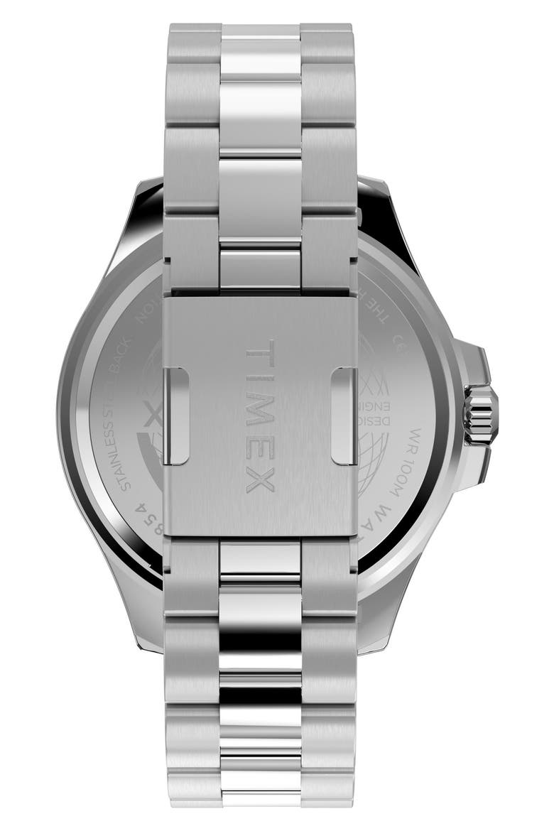 Harborside Coast Multifunction 43mm Stainless Steel Bracelet Watch, Alternate, color, BLACK/ SILVER-TONE
