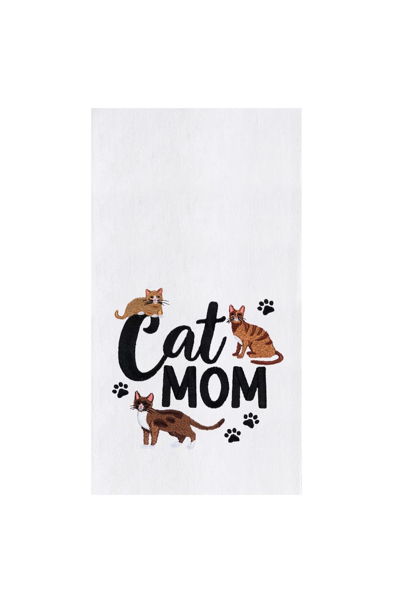 C&F Home Cat Mom Kitchen and Bathroom Embroidered Hand Towel, Main, color, Black