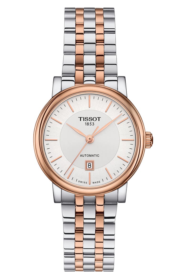 Carson Premium Lady Bracelet Watch, 30mm, Main, color, SILVER/ ROSE GOLD