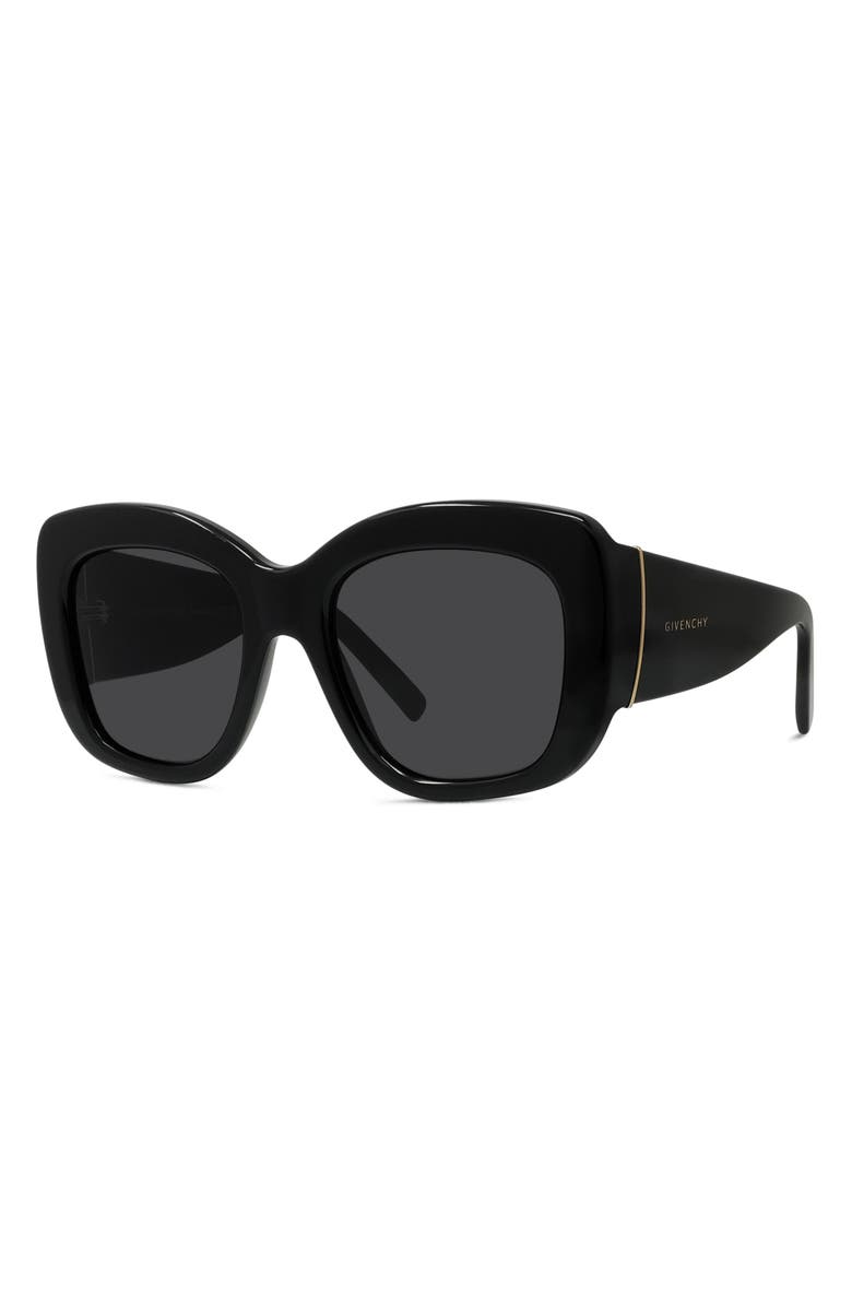 Givenchy Bold 53mm Gradient Butterfly Sunglasses, Alternate, color, Shiny Black / Smoke