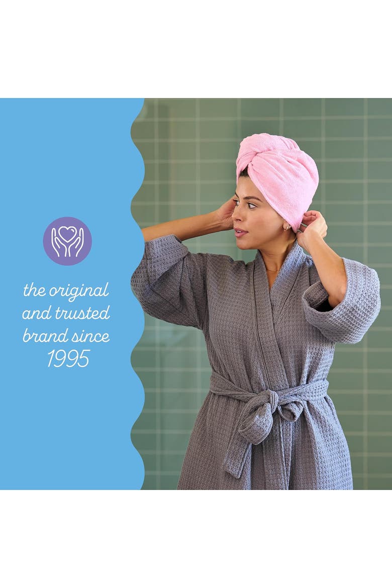 2 Pack Extra Long Microfiber Hair Towel for Long, Thick Hair, Alternate, color, Pink & Mint