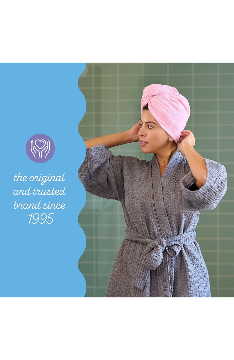 TURBIE TWIST 2 Pack Extra Long Microfiber Hair Towel for Long, Thick Hair, Alternate, color, Pink & Mint