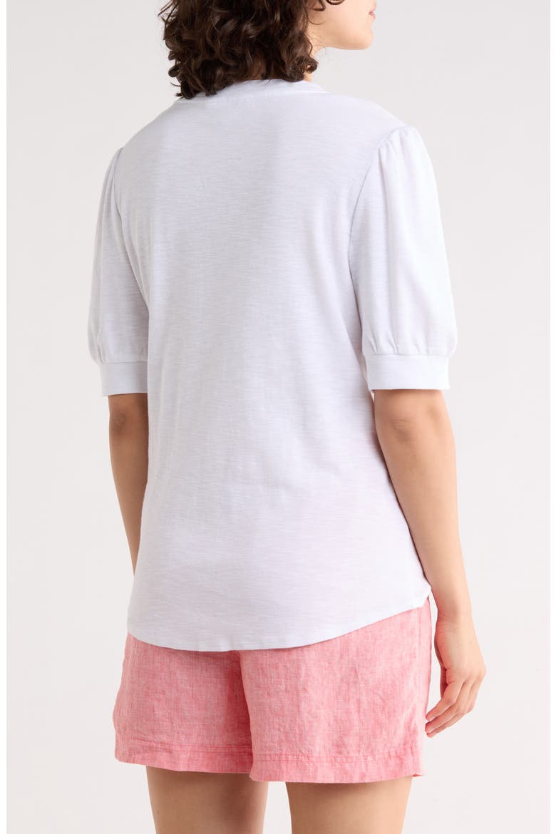 Ashby Isles Puff Sleeve Cotton Top, Alternate, color, WHITE