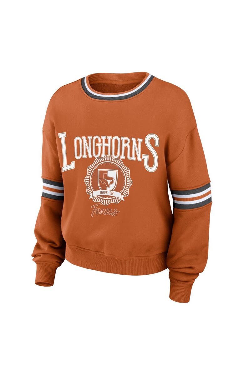 WEAR by Erin Andrews Women's WEAR by Erin Andrews Orange Texas Longhorns Vintage Pullover Sweatshirt, Alternate, color, 
