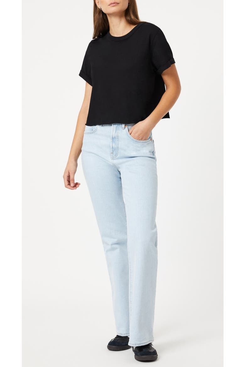 Raw Hem Crop T-Shirt, Alternate, color, BLACK