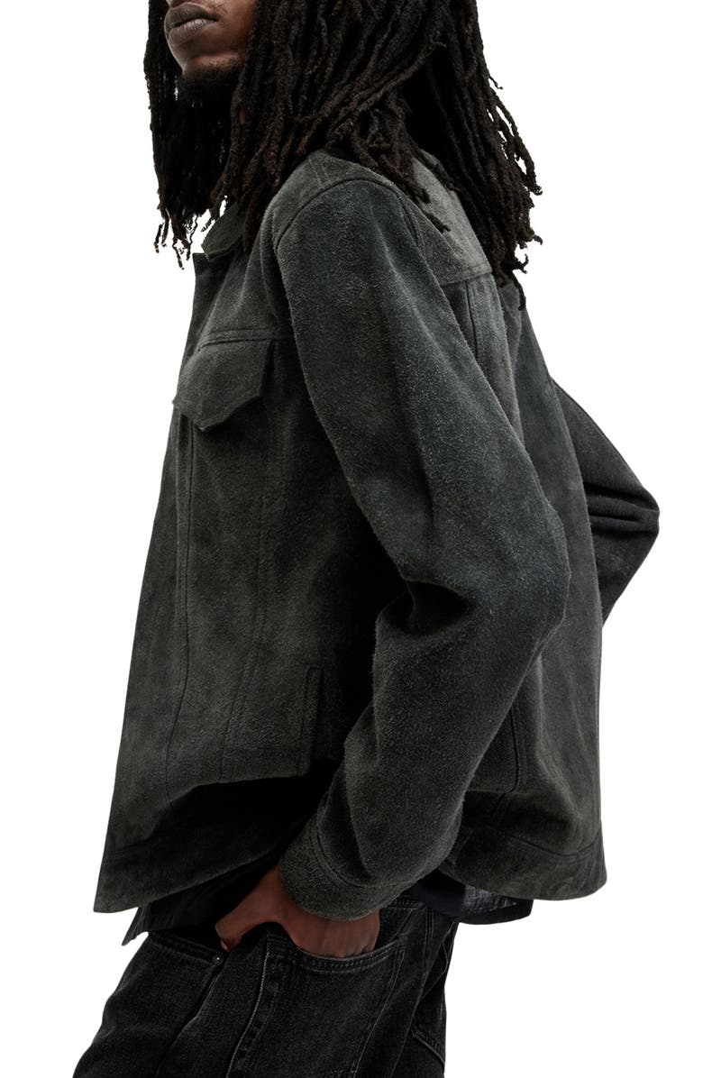 AllSaints Hopper Buffed Suede Trucker Jacket, Alternate, color,