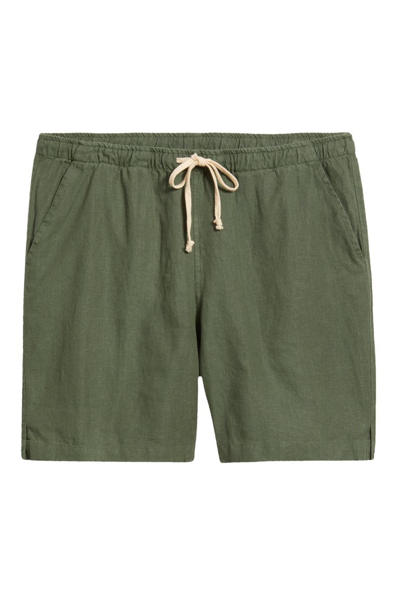 Bo Linen Drawstring Shorts, Alternate, color, PINE