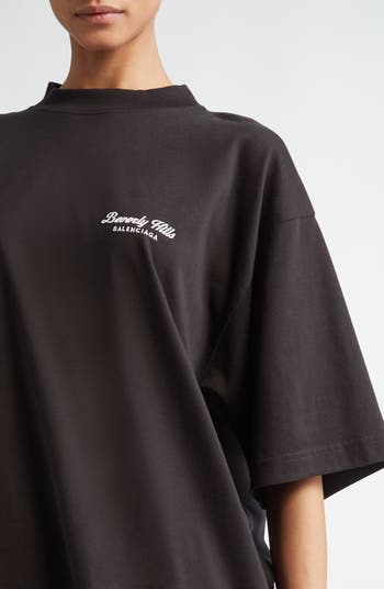 Balenciaga Beverly Hills Medium Fit Embroidered Cotton T