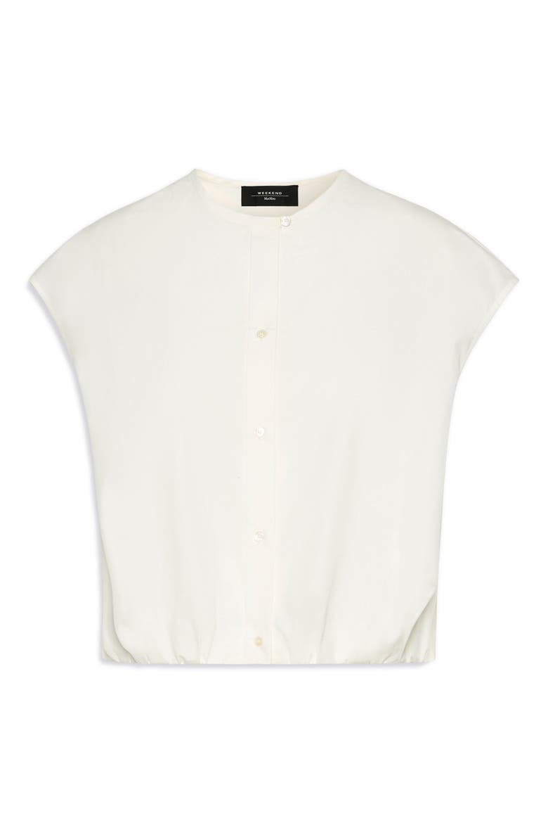 Gelatina Cap Sleeve Button-Up Shirt, Alternate, color, WHITE