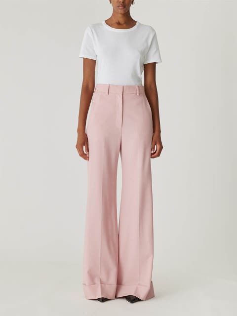パンツ PINKO Woman Pants Blush Pink 1000547624 N98 Pinko Women's Flare Trousers in Linen Blend 100054 A0IM N98