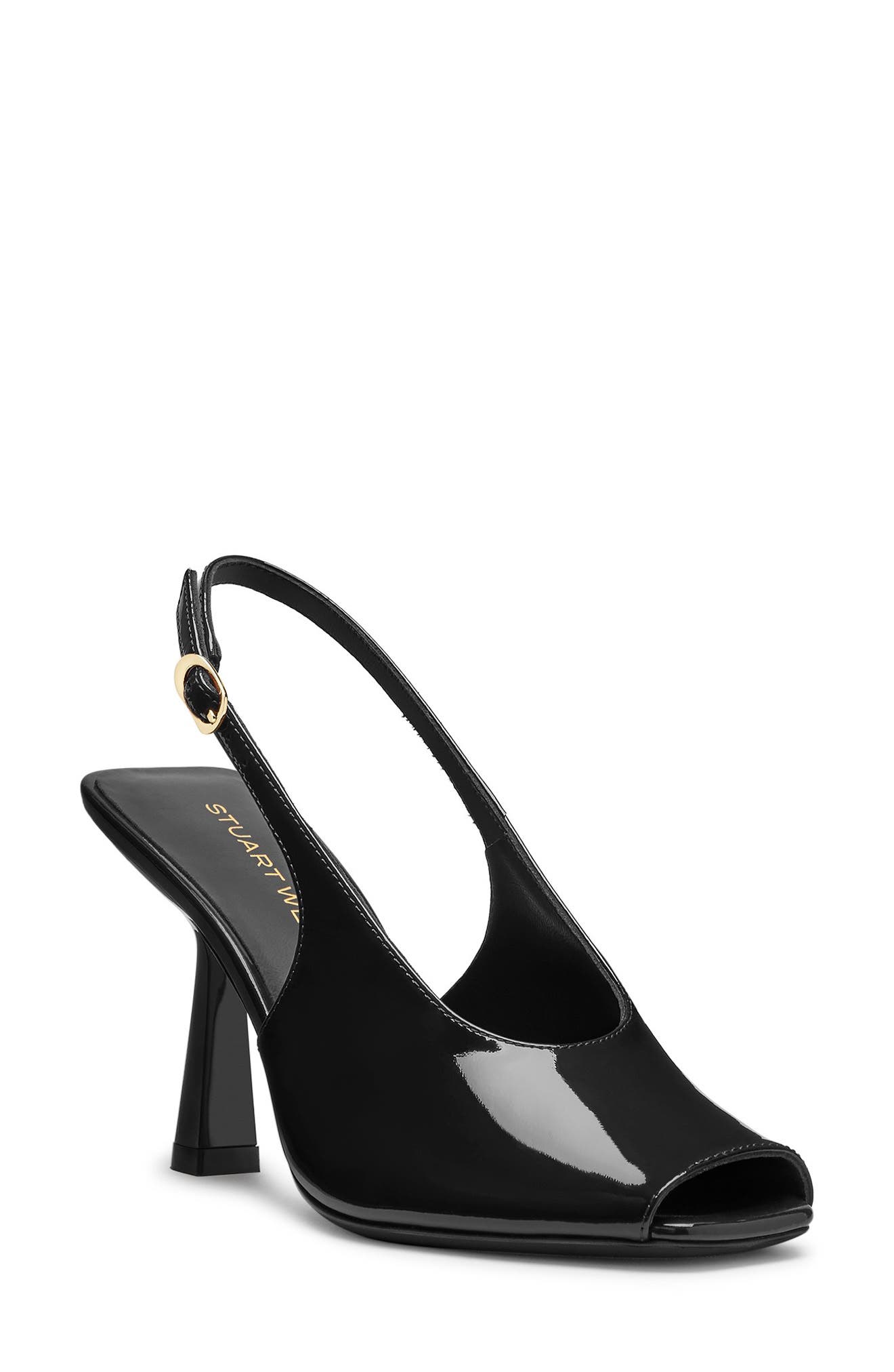 Stuart Weitzman Val Slingback 85 Sandal, Main, color, Black